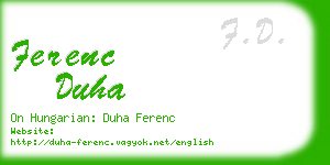 ferenc duha business card